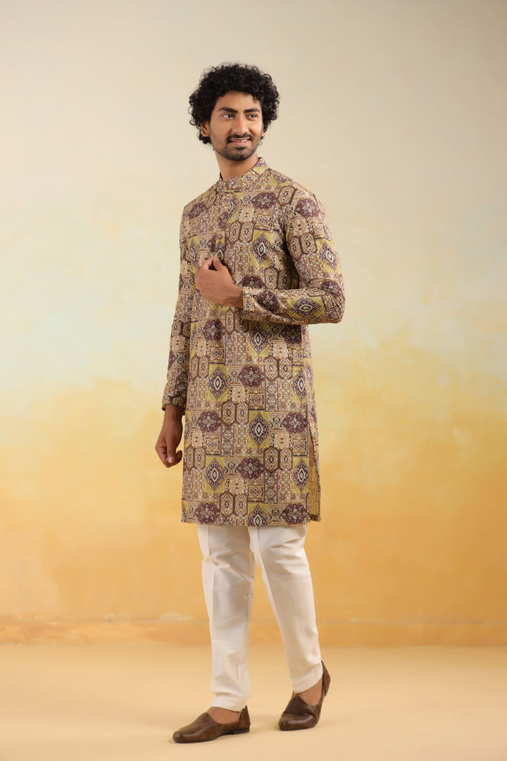 Sequence Wine Kurta Set - KM43836-8081C