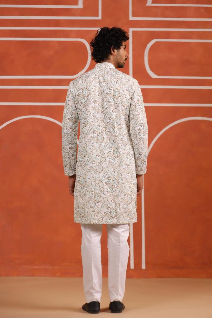 Sequence White Kurta Set - KM43652-7931