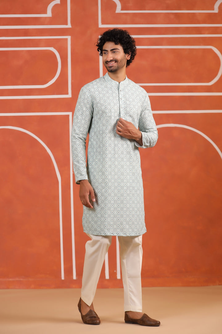 Sequence Green Kurta Set - KM43652-7933