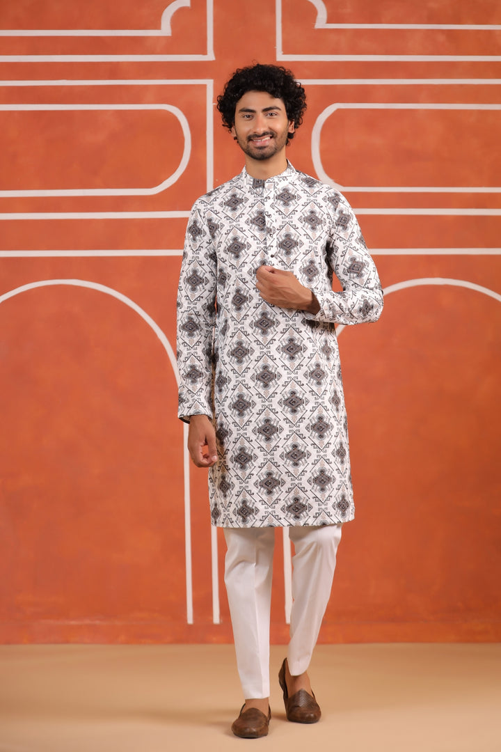 Sequence White Kurta Set - KM43362-4