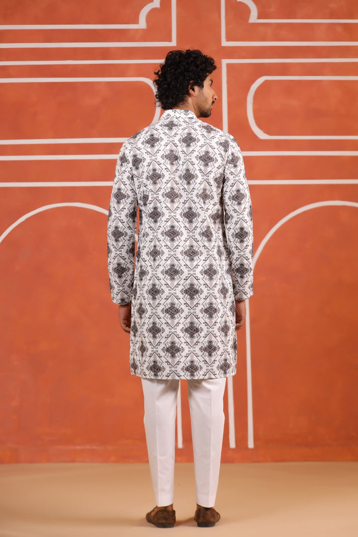 Sequence White Kurta Set - KM43362-4