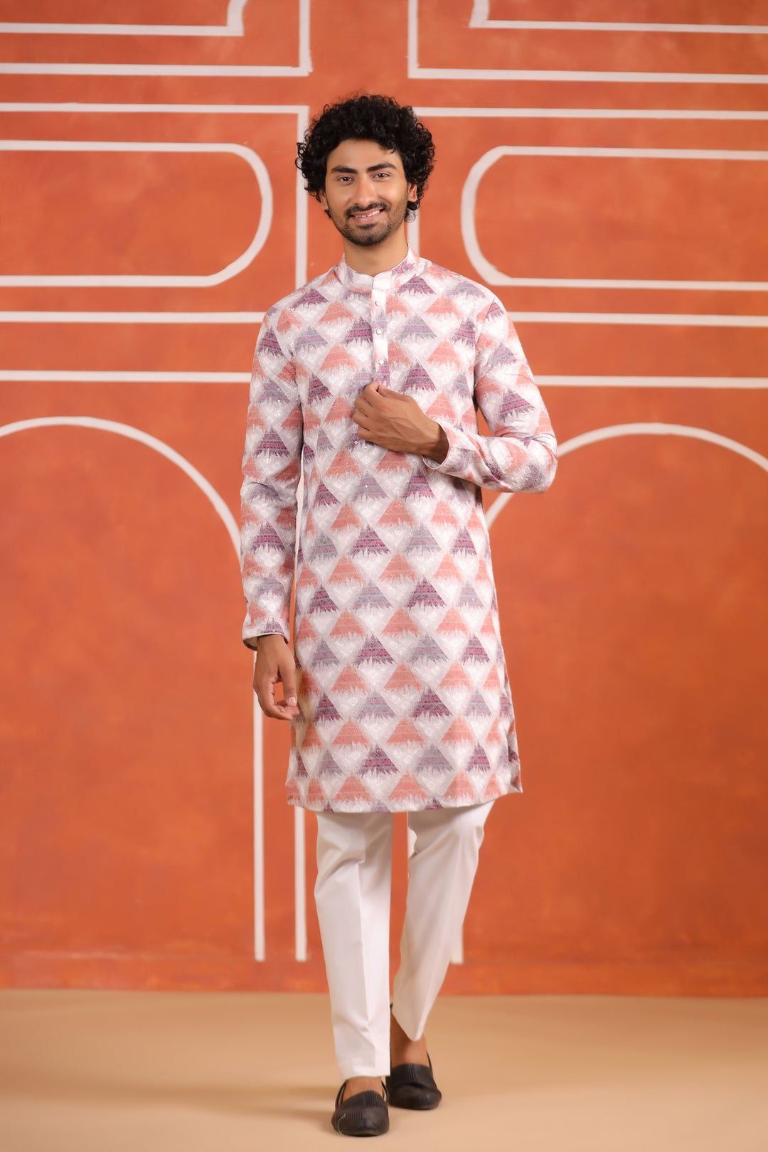 Sequence Orange Kurta Set - KM43362-3