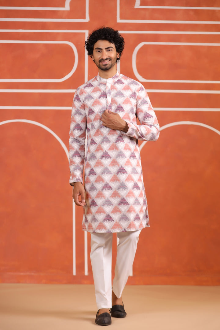 Sequence Orange Kurta Set - KM43362-3
