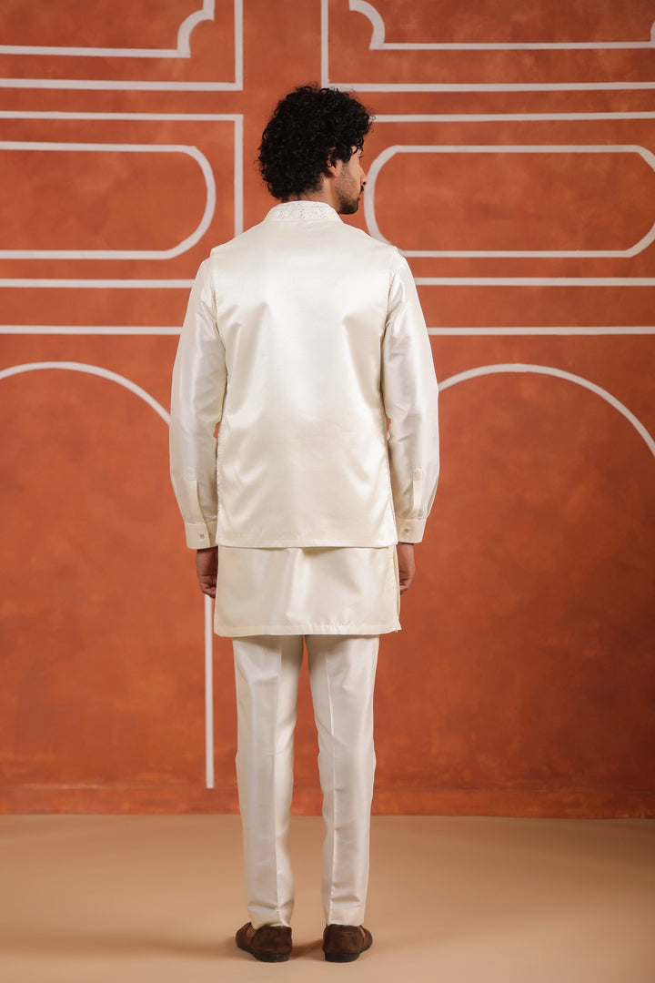 Animal Off White Jacket Kurta Set - JT43424-1