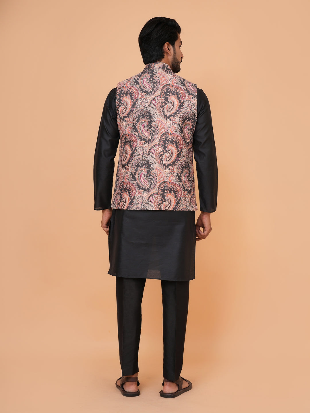 Sequence Black Jacket Kurta Set - JM43553-1300E