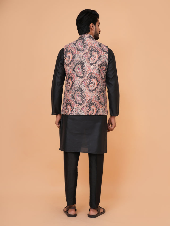 Sequence Black Jacket Kurta Set - JM43553-1300E