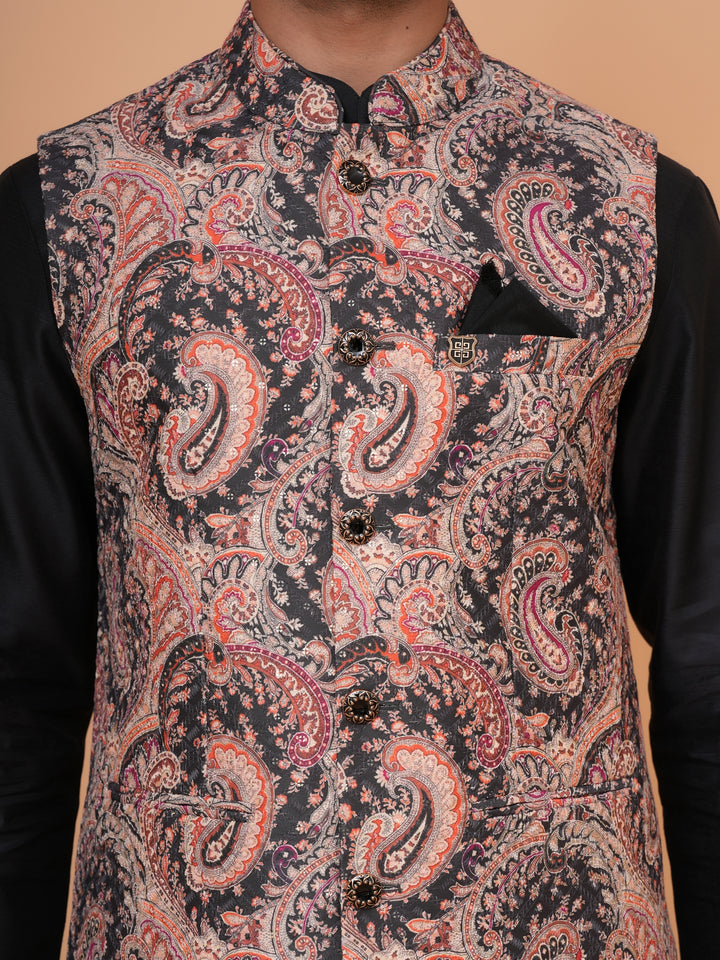 Sequence Black Jacket Kurta Set - JM43553-1300E