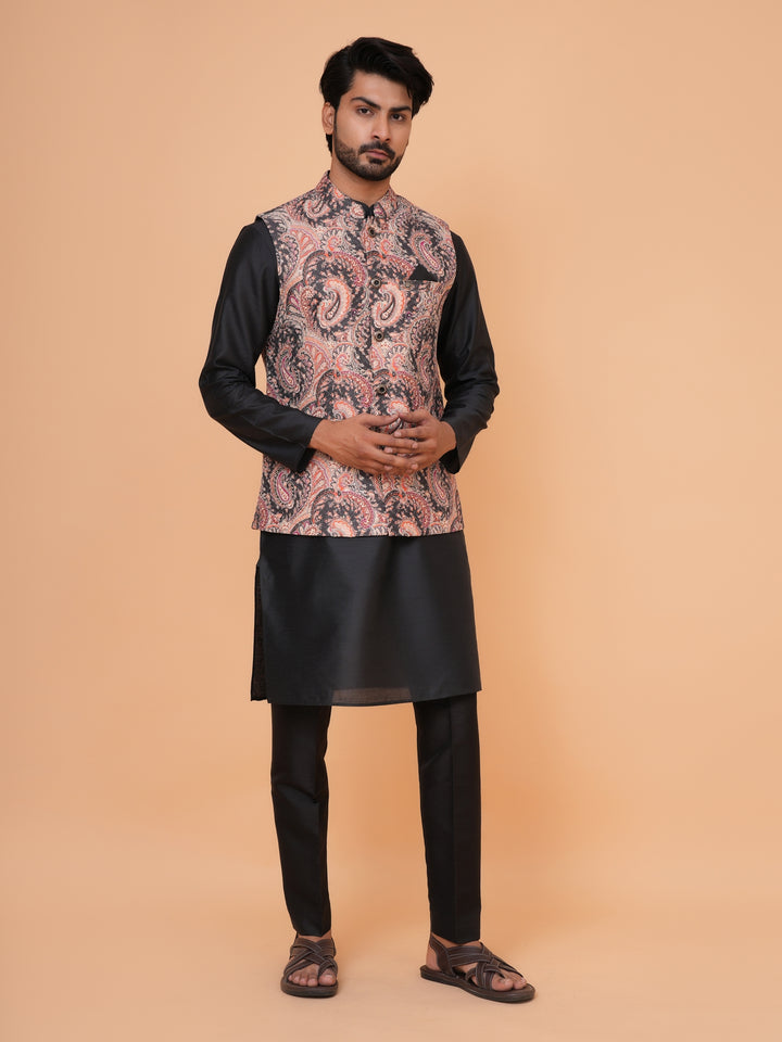 Sequence Black Jacket Kurta Set - JM43553-1300E