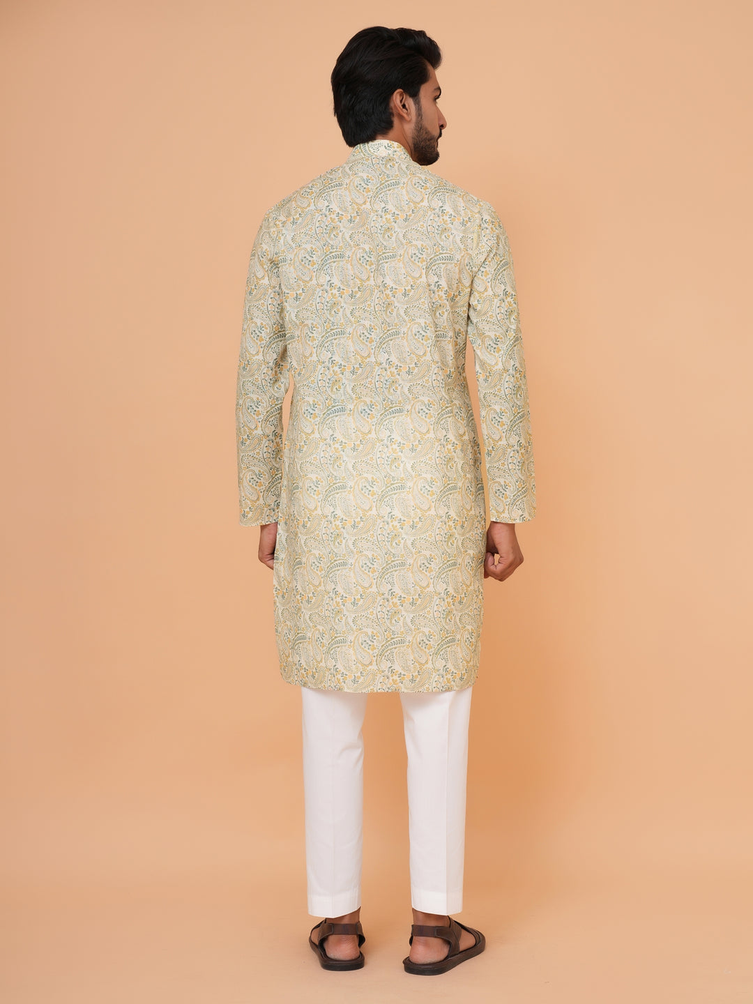 Paisley Green Kurta Set - KM44731-1