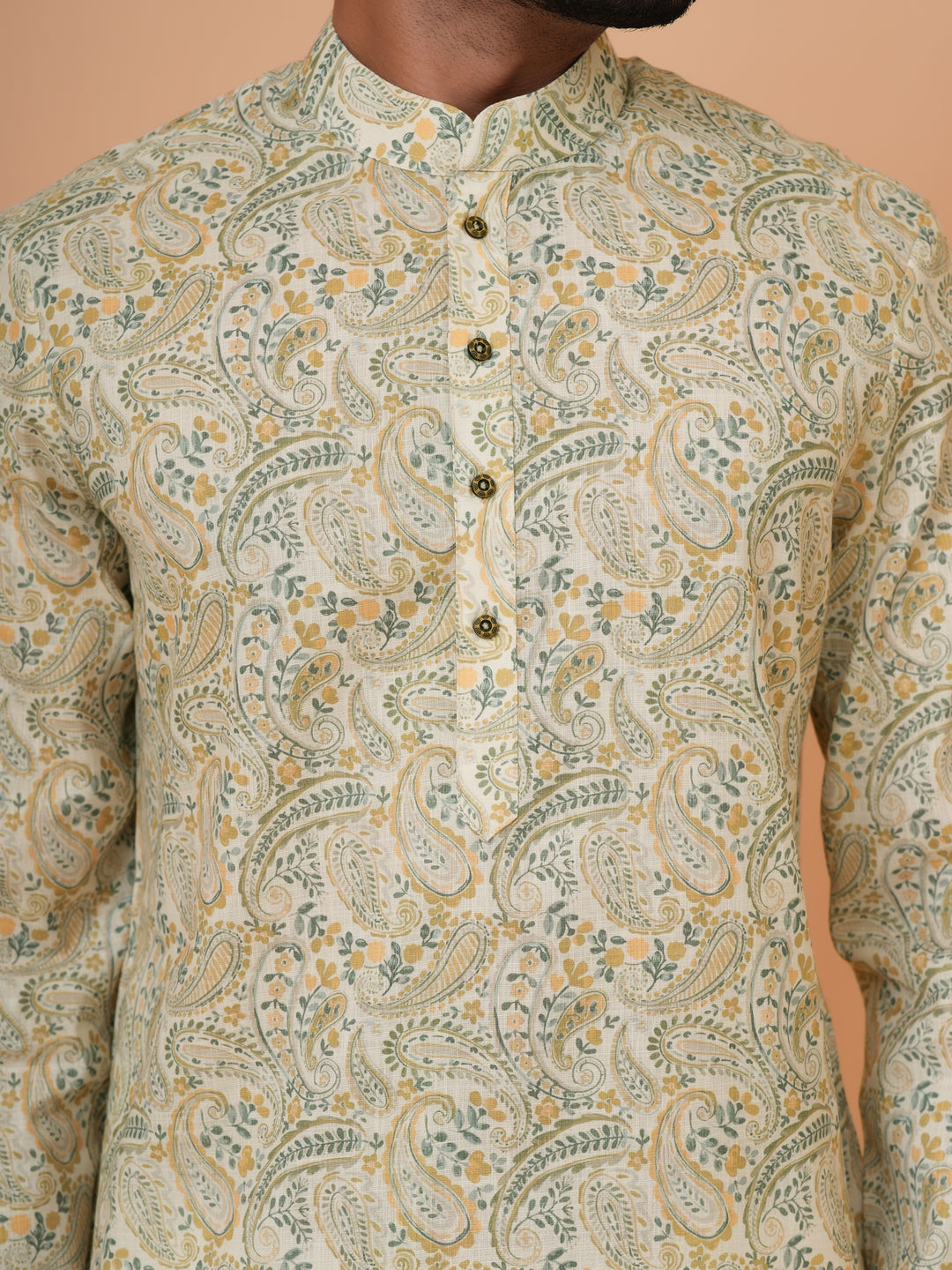 Paisley Green Kurta Set - KM44731-1