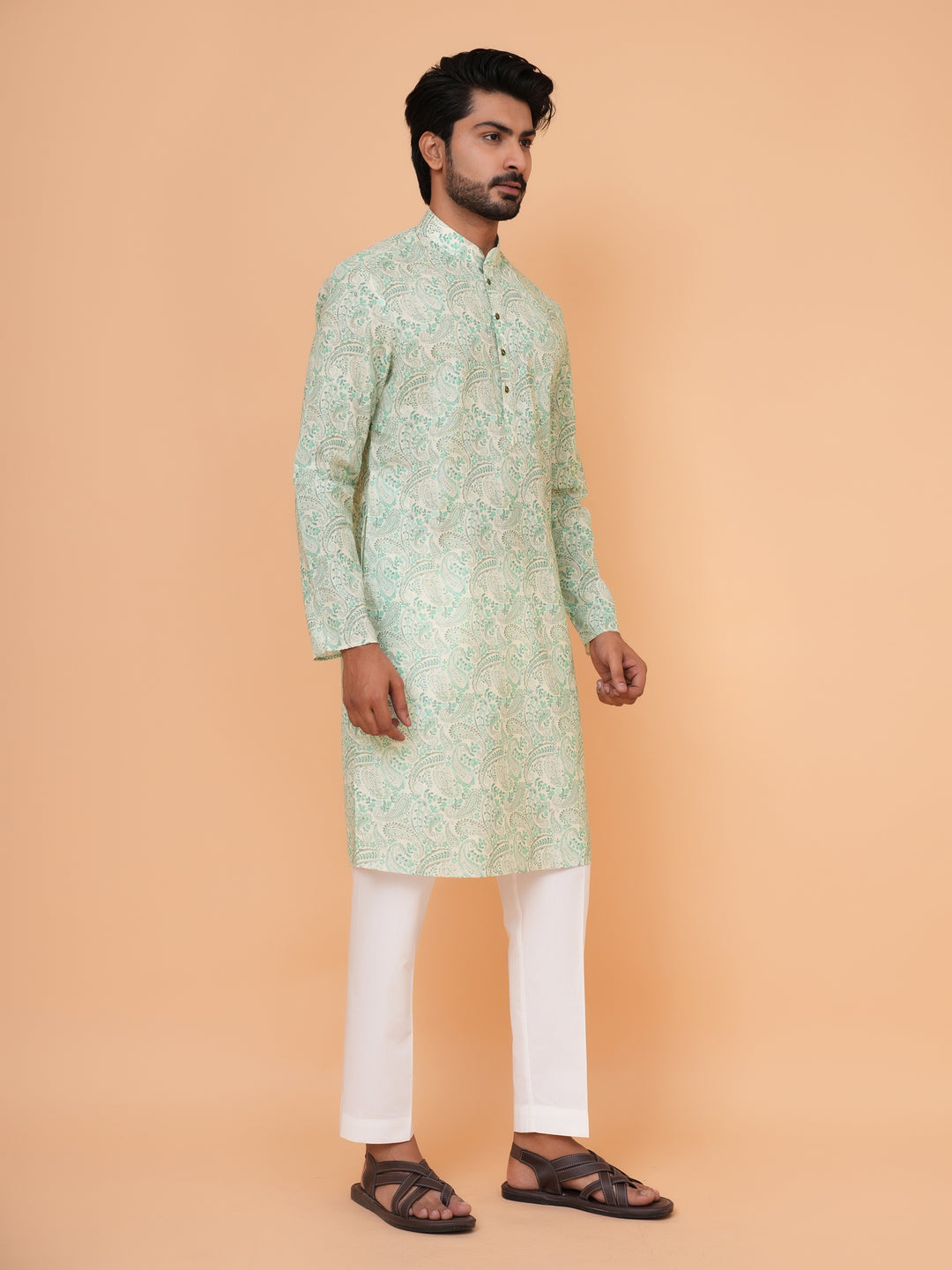Paisley Green Kurta Set - KM44731-2