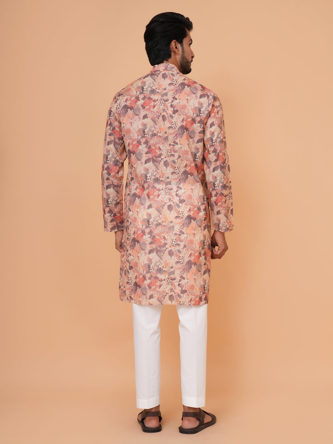 Abstract Brown Kurta Set - KM44732-11
