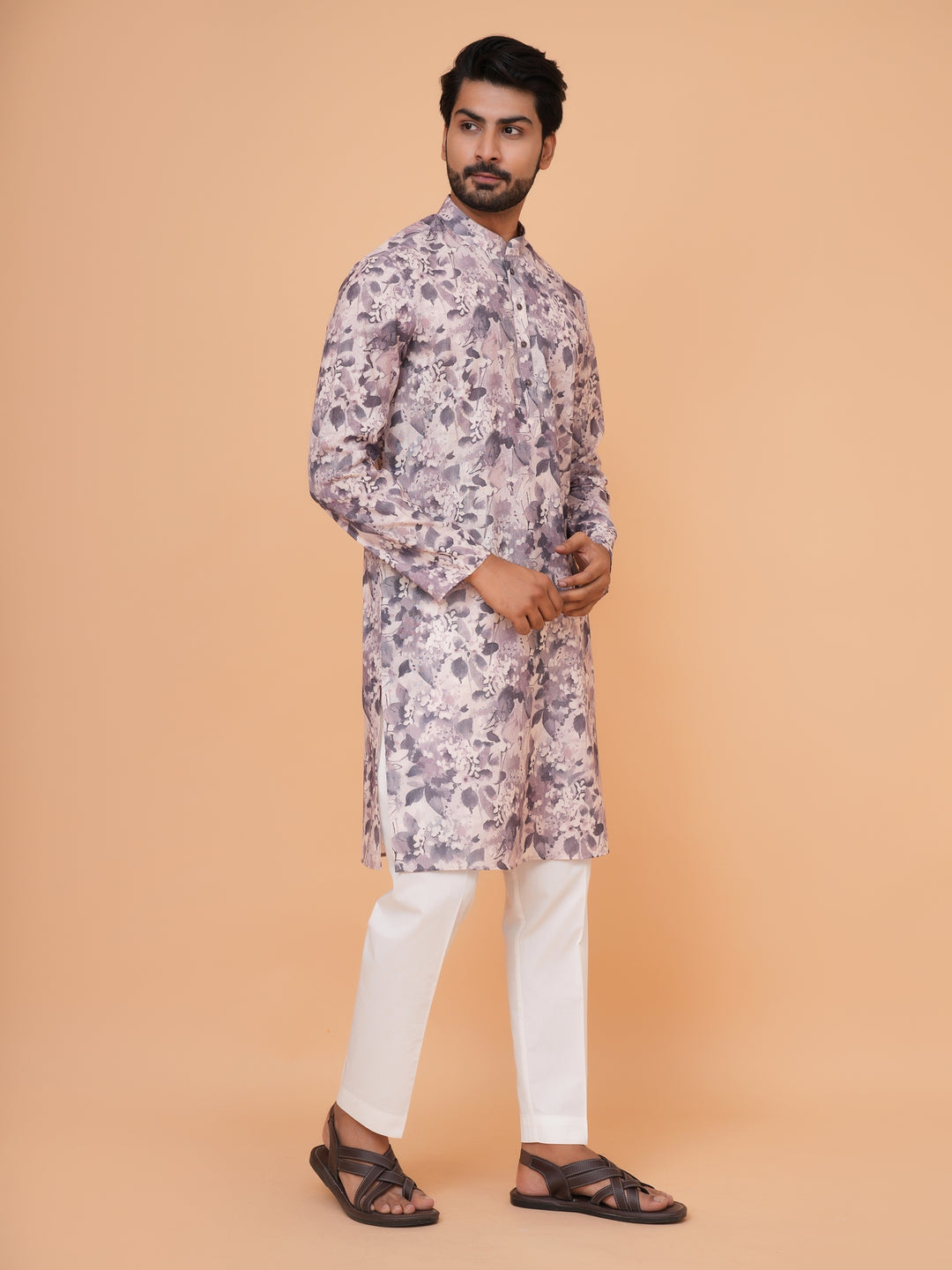 Abstract Purple Kurta Set - KM44732-13