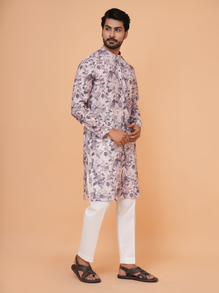 Abstract Purple Kurta Set - KM44732-13