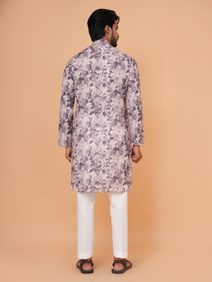 Abstract Purple Kurta Set - KM44732-13