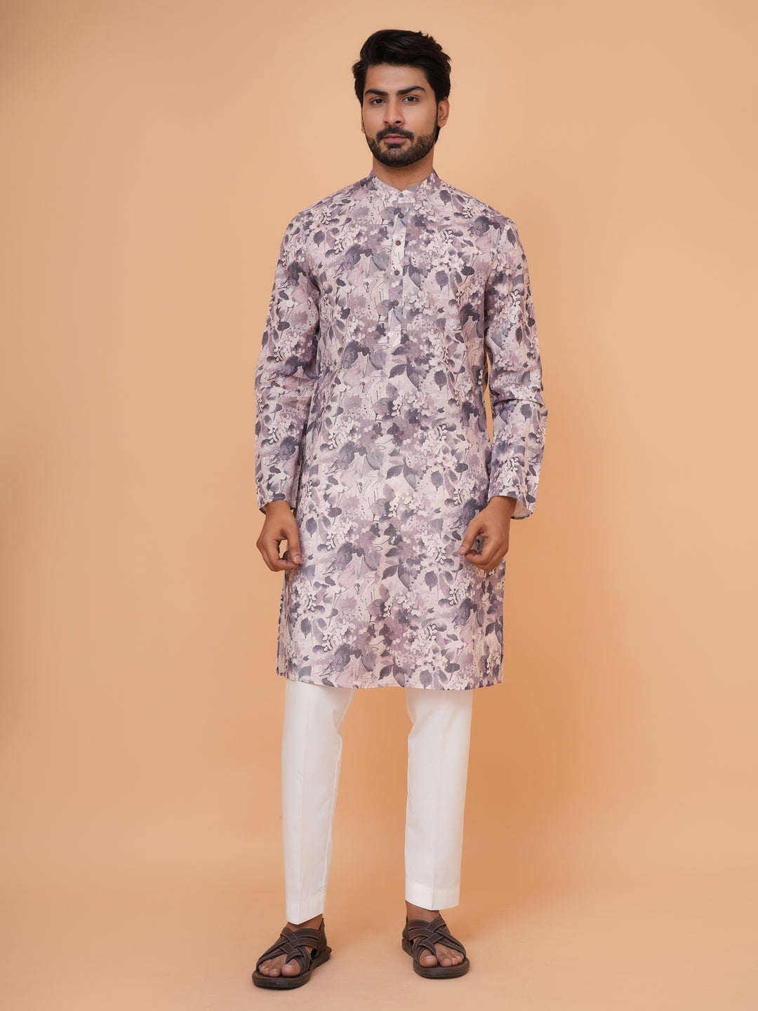 Abstract Purple Kurta Set - KM44732-13