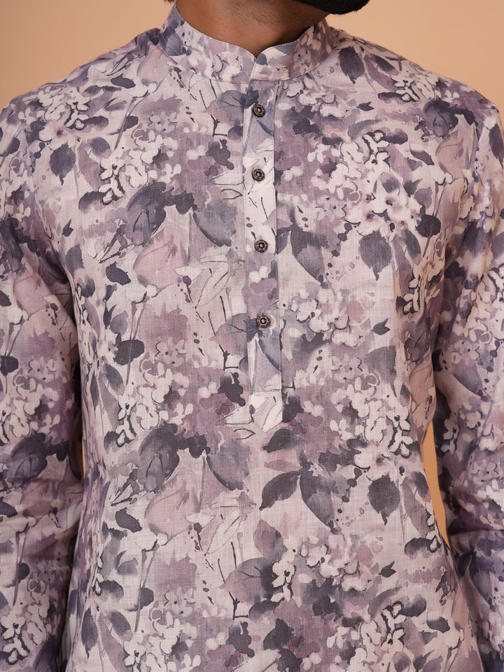 Abstract Purple Kurta Set - KM44732-13