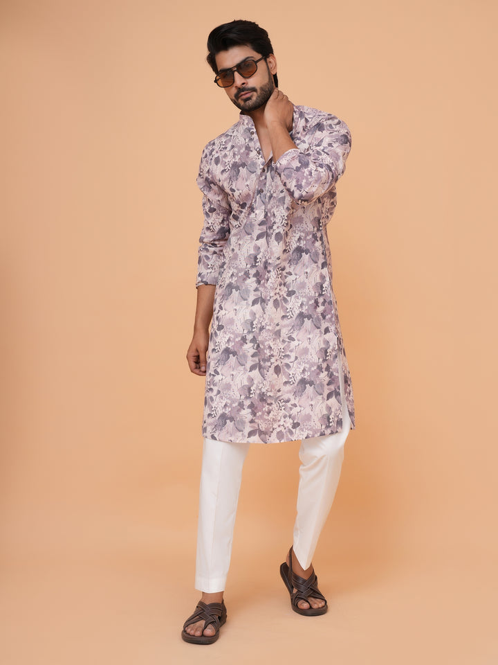 Abstract Purple Kurta Set - KM44732-13