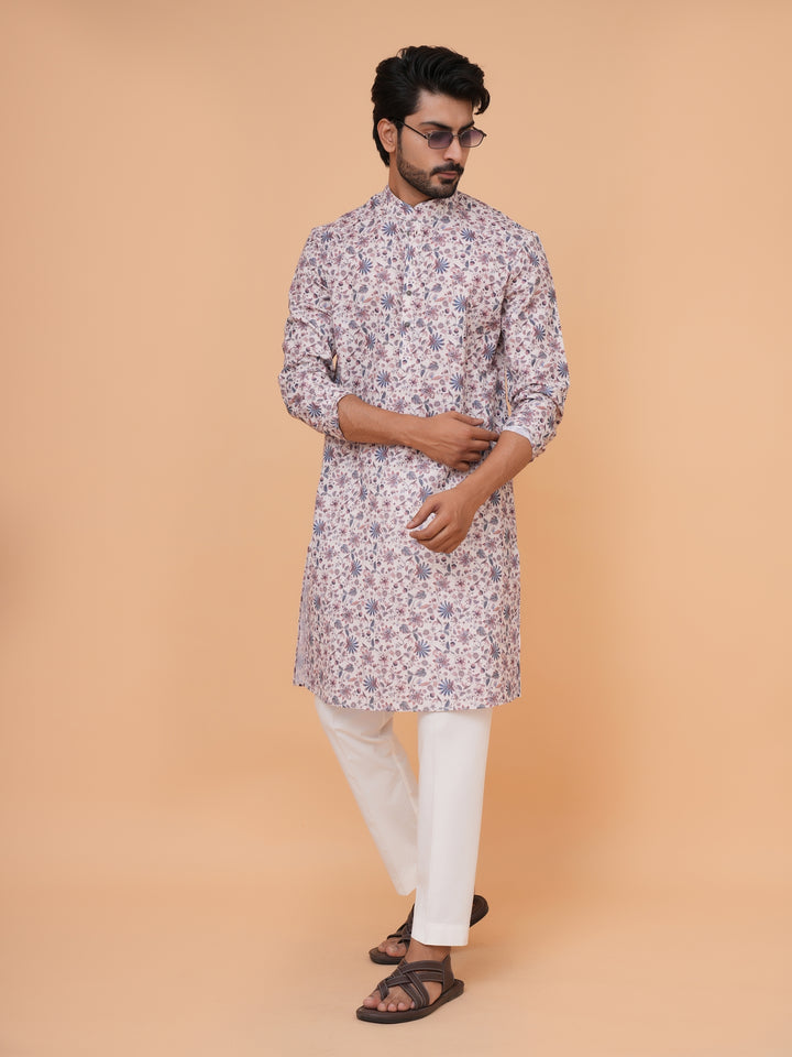 Floral Fawn Kurta Set - KM44917-71
