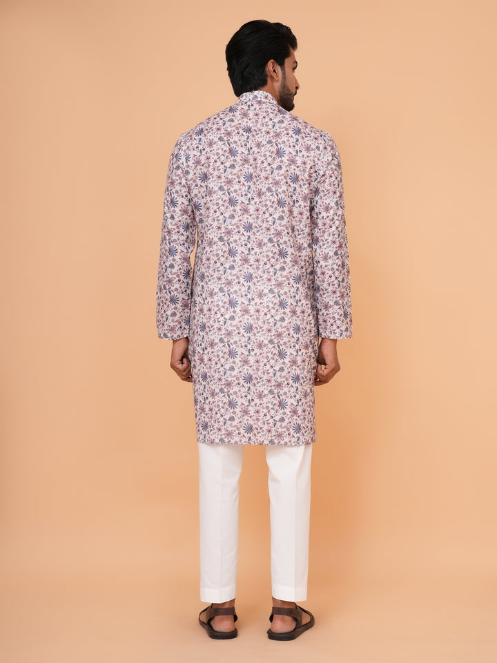 Floral Fawn Kurta Set - KM44917-71