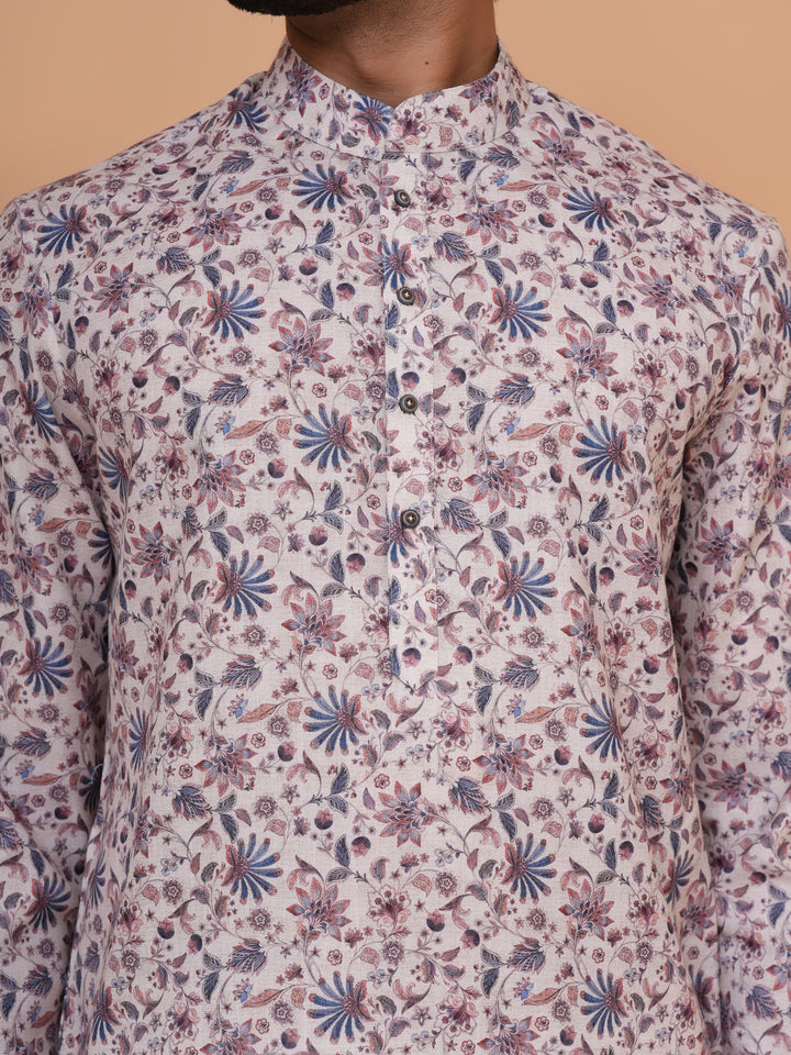 Floral Fawn Kurta Set - KM44917-71