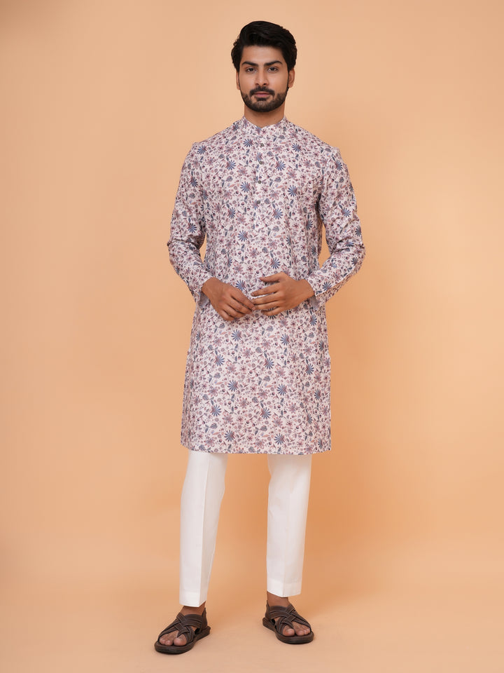 Floral Fawn Kurta Set - KM44917-71