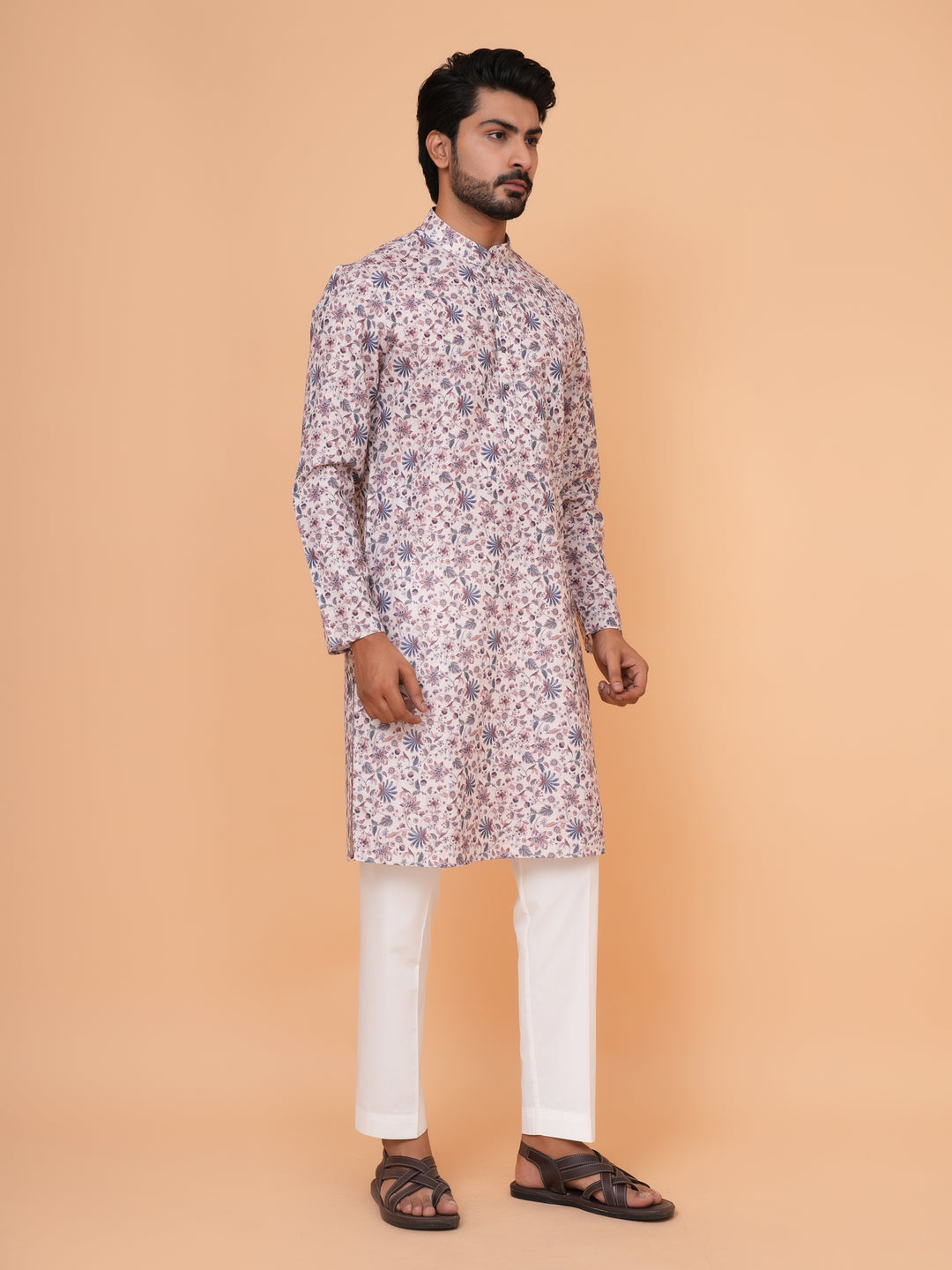 Floral Fawn Kurta Set - KM44917-71
