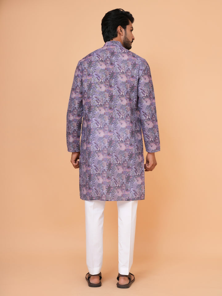 Abstract Purple Kurta Set - KM37226-7