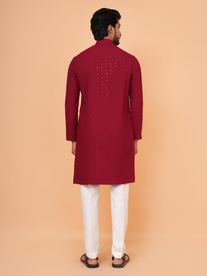 Sequence Red Kurta Set - KM42087-22