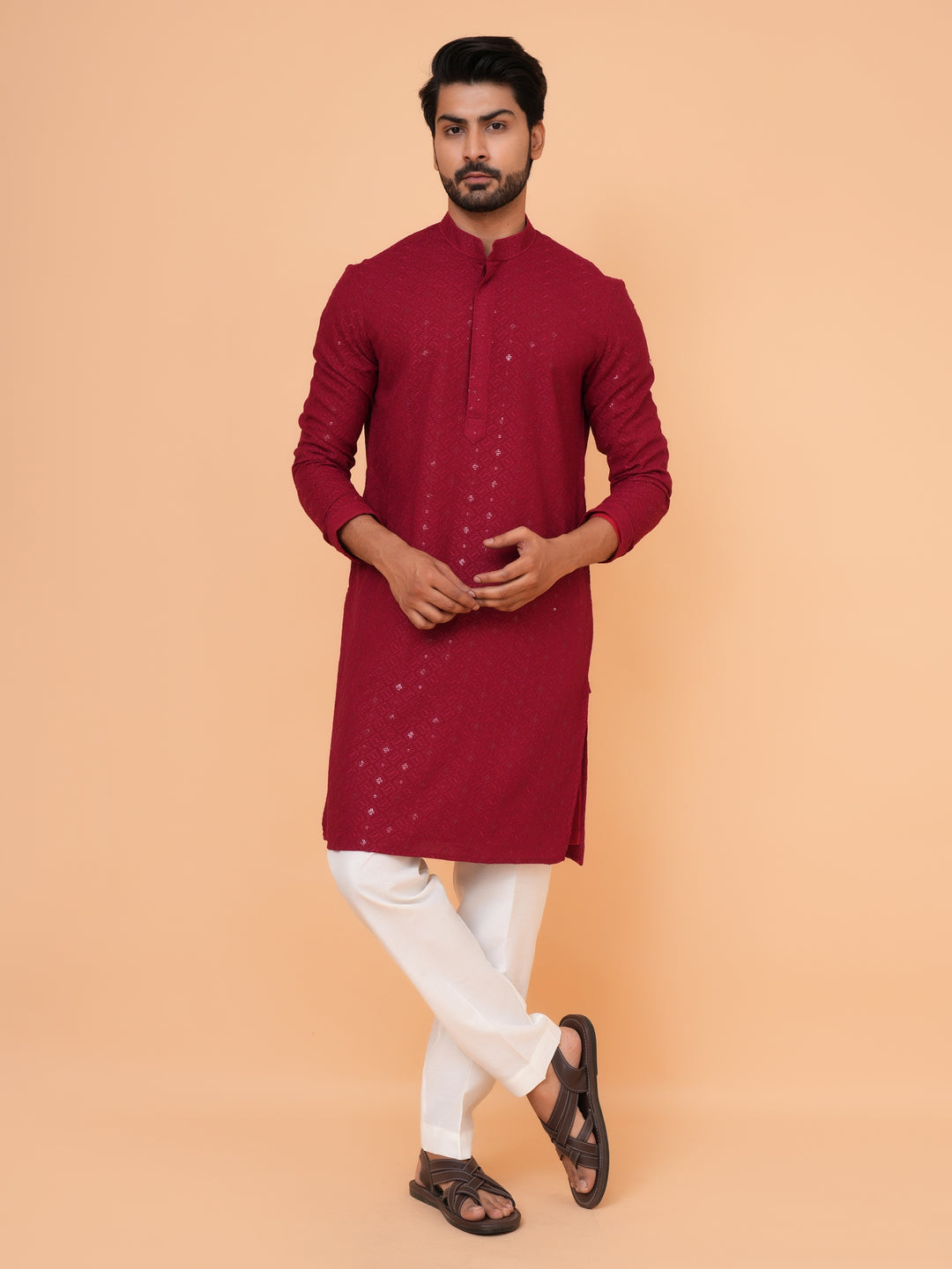 Sequence Red Kurta Set - KM42087-22