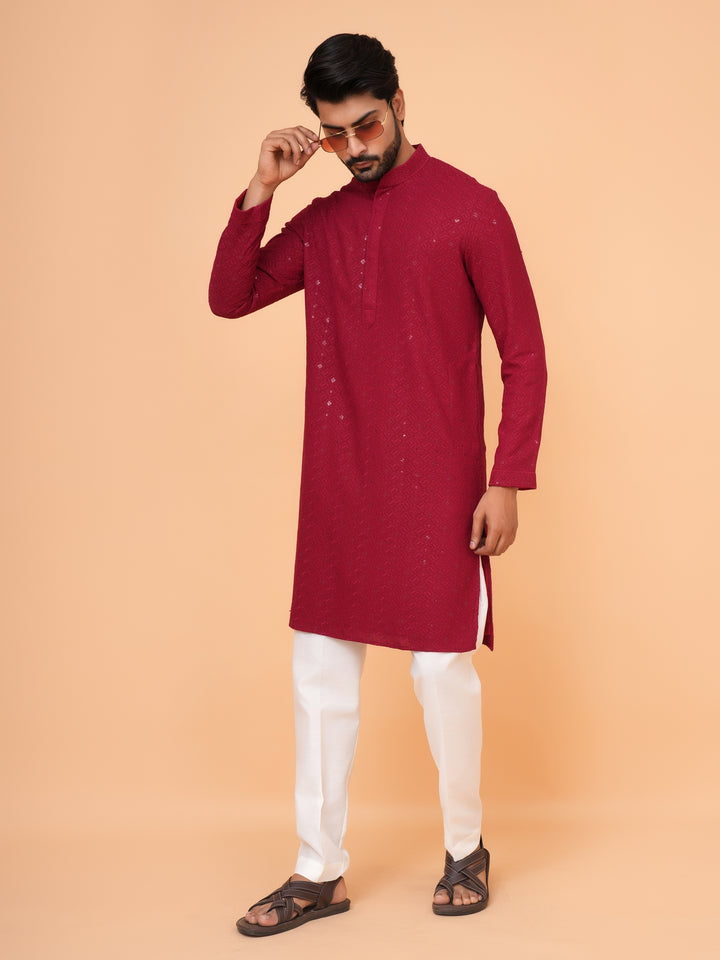 Sequence Red Kurta Set - KM42087-22