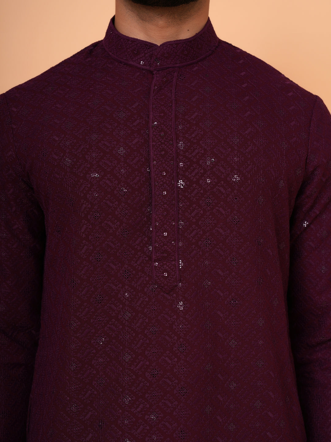 Sequence Wine Kurta Set - KM42087-25