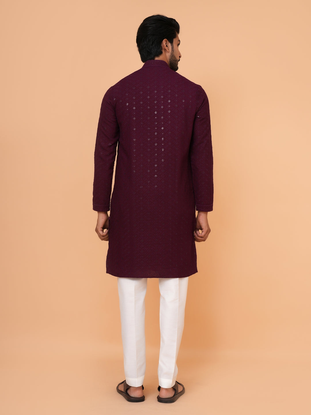 Sequence Wine Kurta Set - KM42087-25