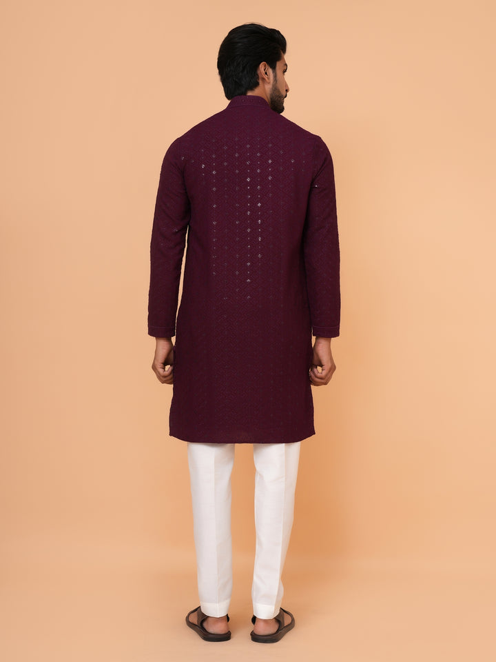 Sequence Wine Kurta Set - KM42087-25