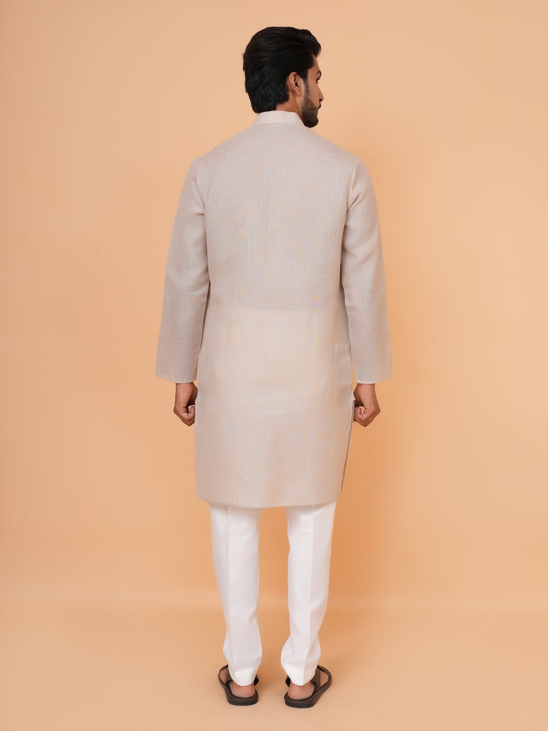 Solid Beige Kurta Set - KM42705-2