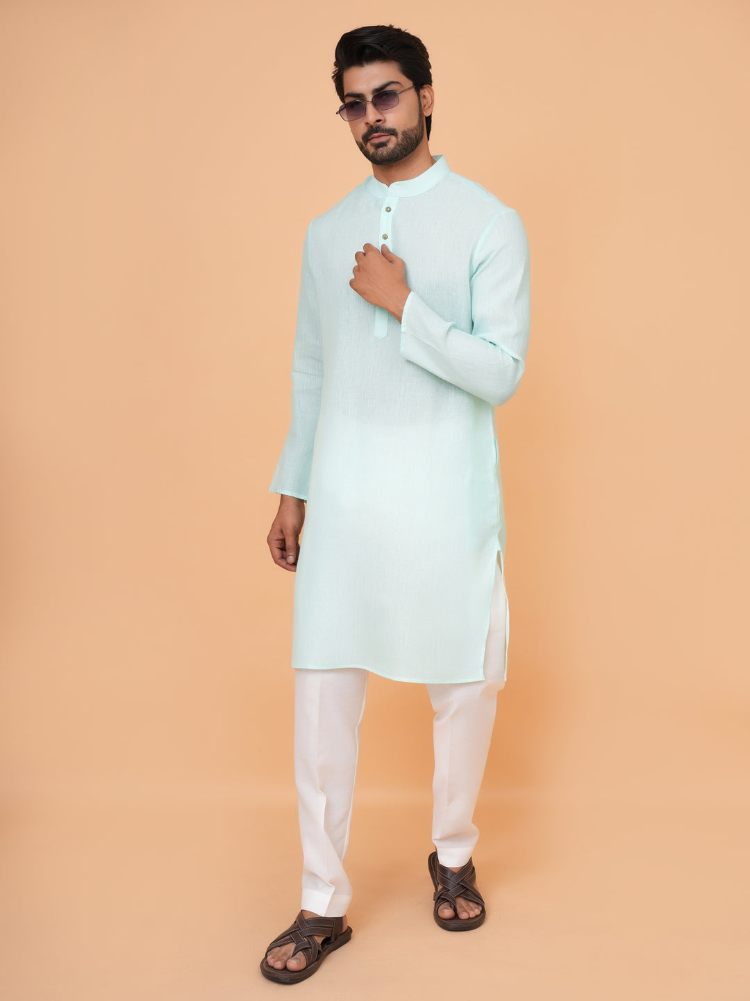 Solid Green Kurta Set - KM42705-19