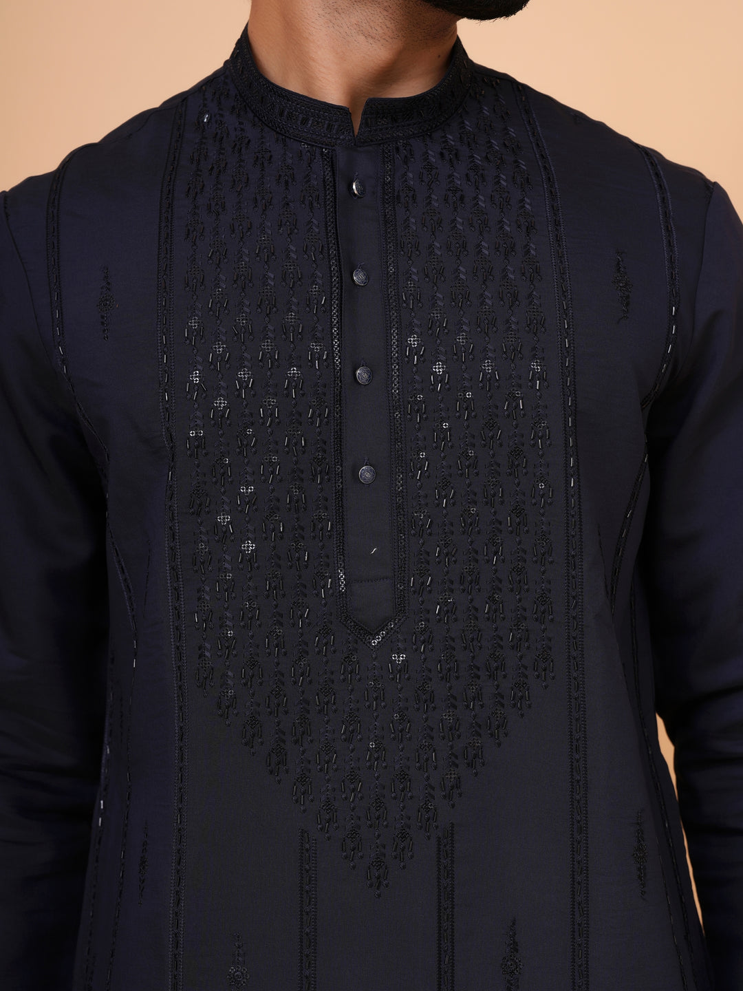 Bead Work Navy Blue Kurta Set - KM43071-4172