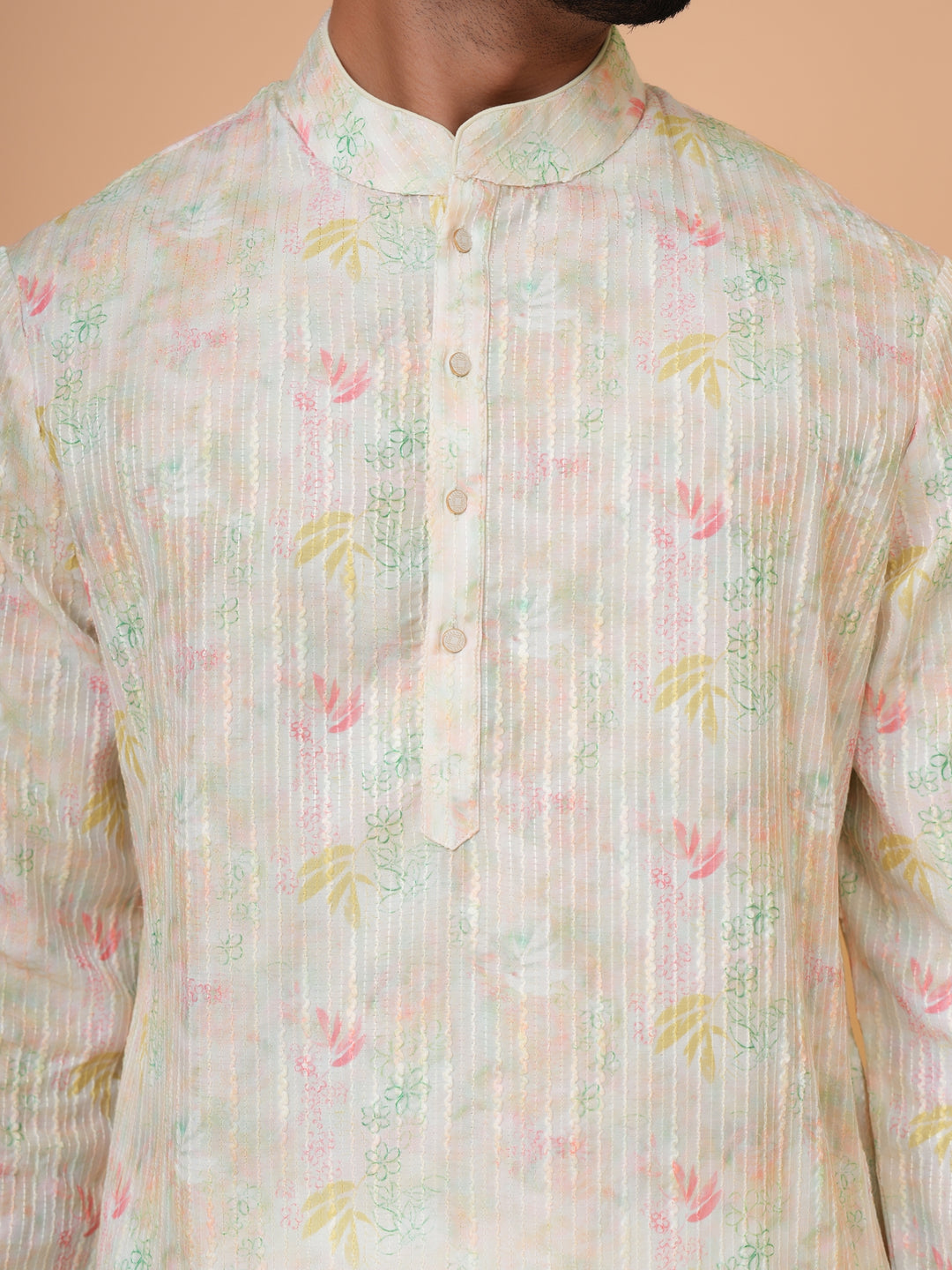Floral Pista Kurta Set - KM43287-1