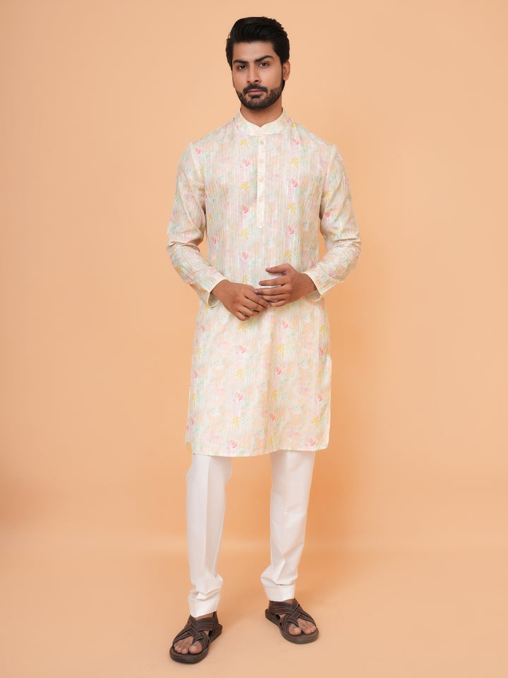 Floral Pista Kurta Set - KM43287-1