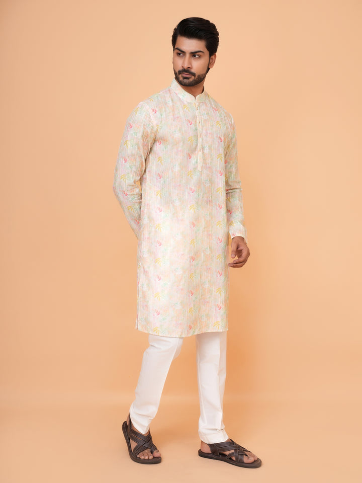 Floral Pista Kurta Set - KM43287-1