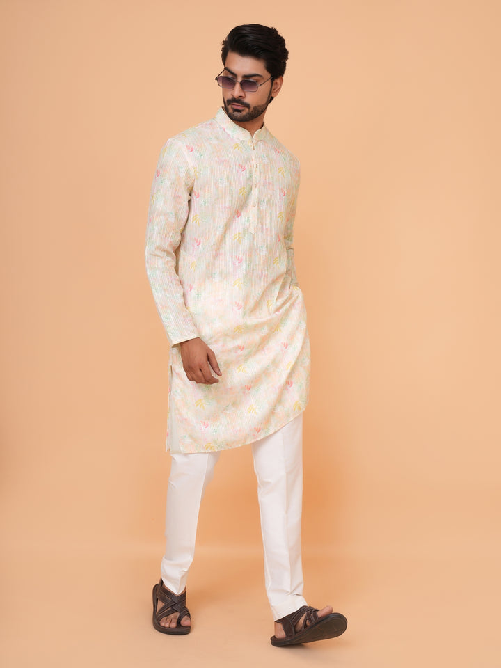 Floral Pista Kurta Set - KM43287-1