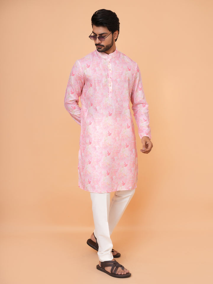 Floral Pink Kurta Set - KM43287-3