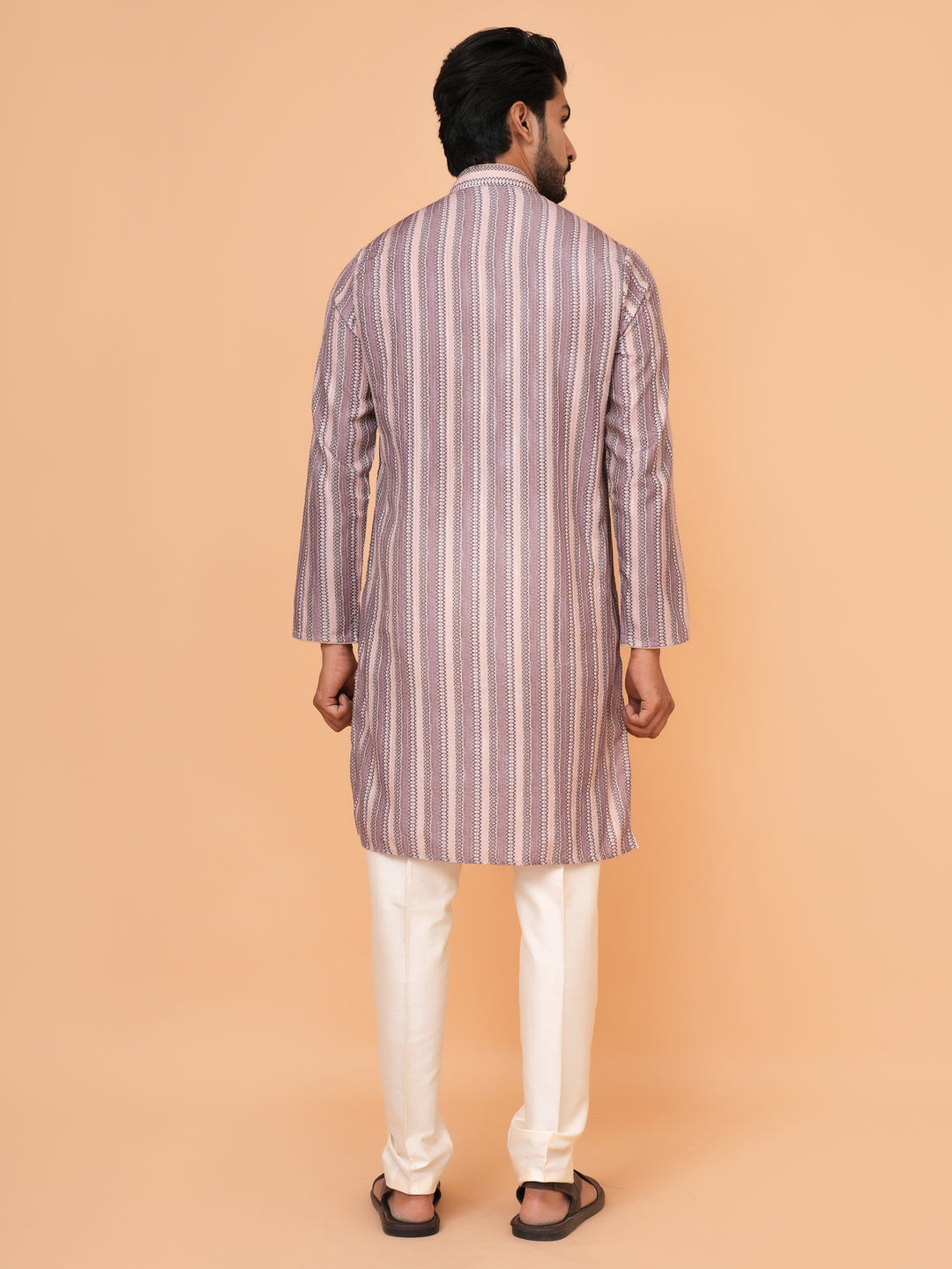 Abstract Beige Kurta Set - KM43288-4