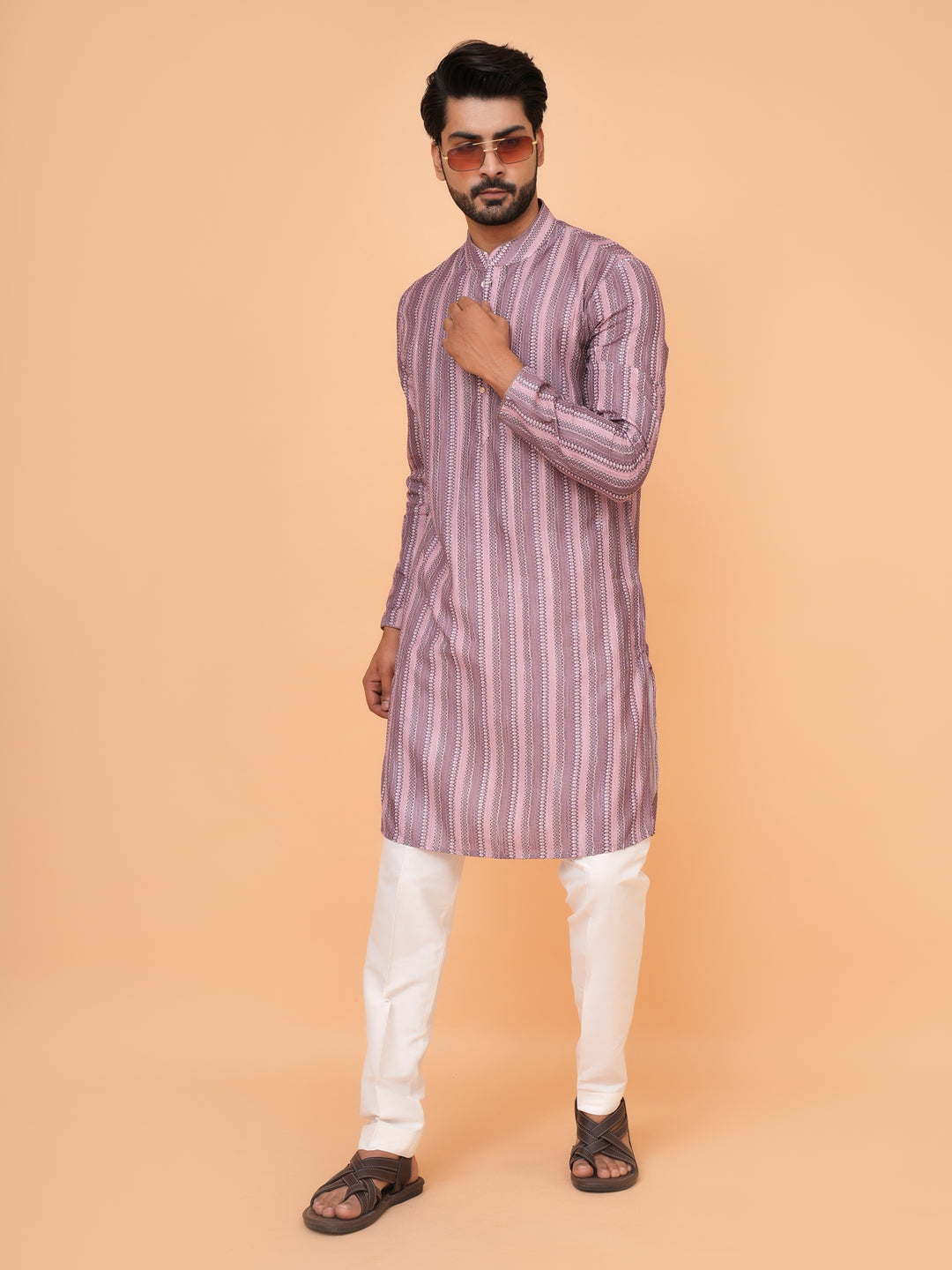 Abstract Pink Kurta Set - KM43288-2