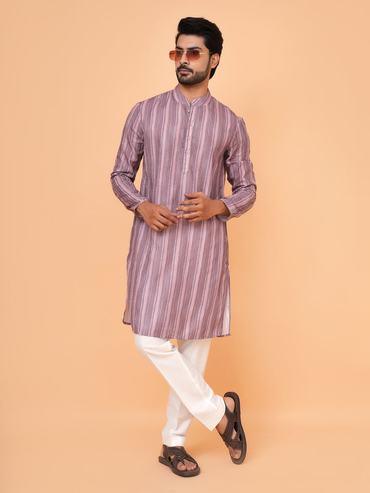 Abstract Pink Kurta Set - KM43288-2
