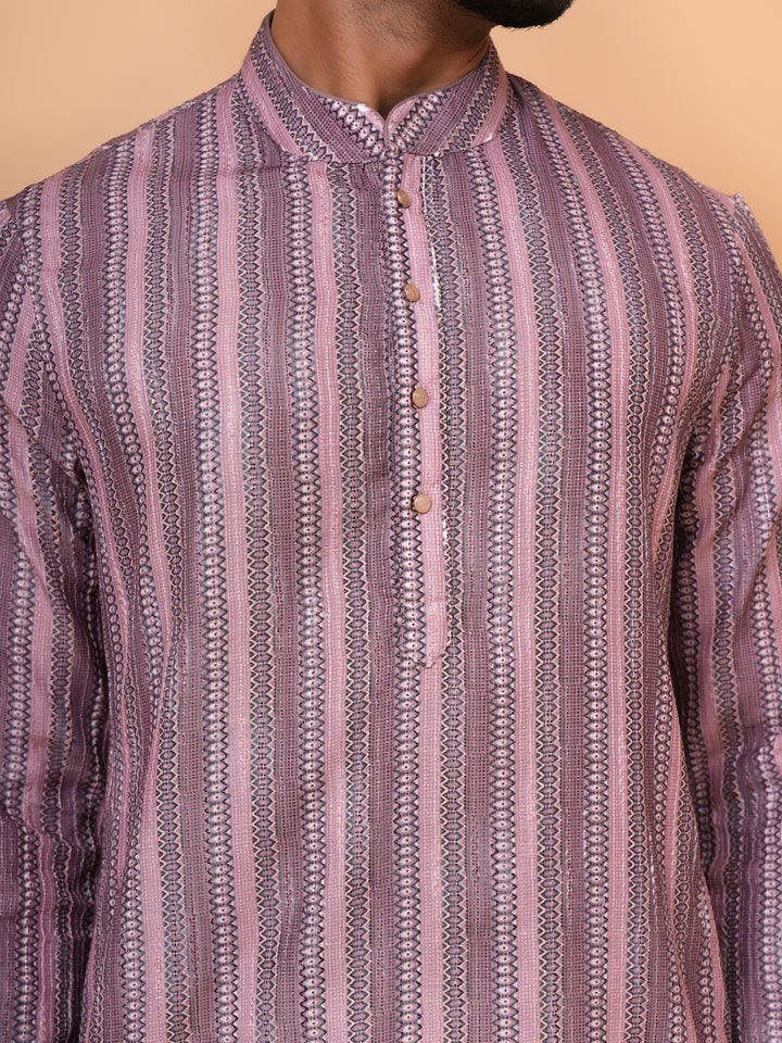 Abstract Pink Kurta Set - KM43288-2