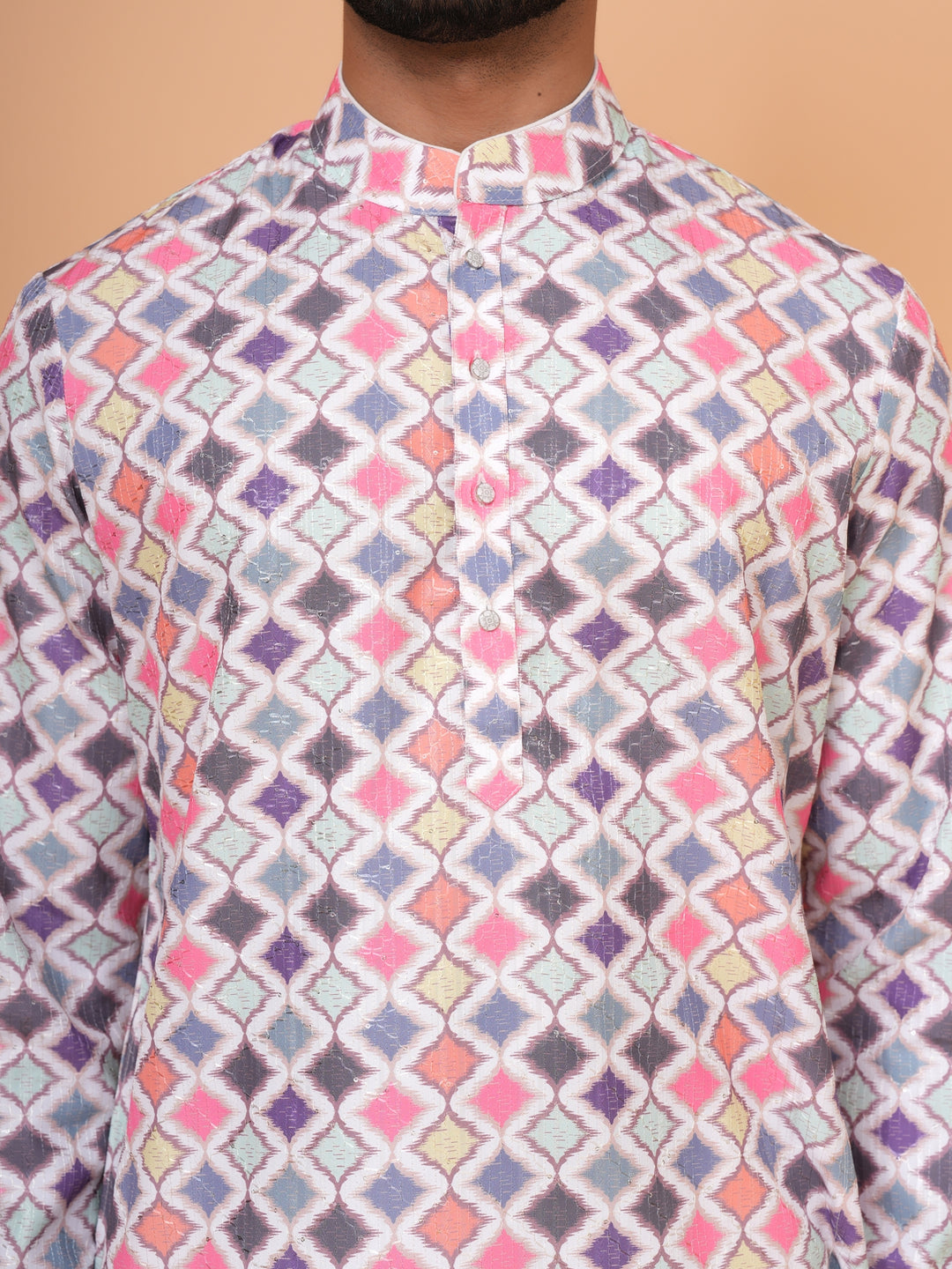 Checked Multi Kurta Set - KM43393-2