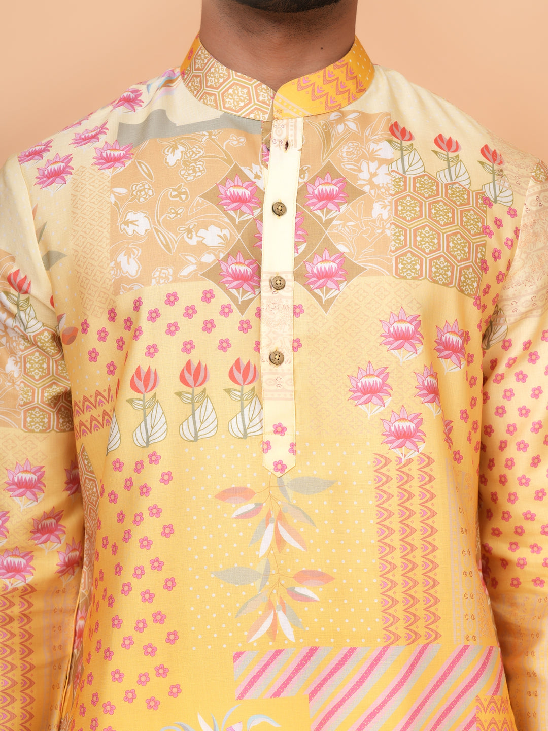 Digital Print Yellow Kurta Set - KM43661-53B