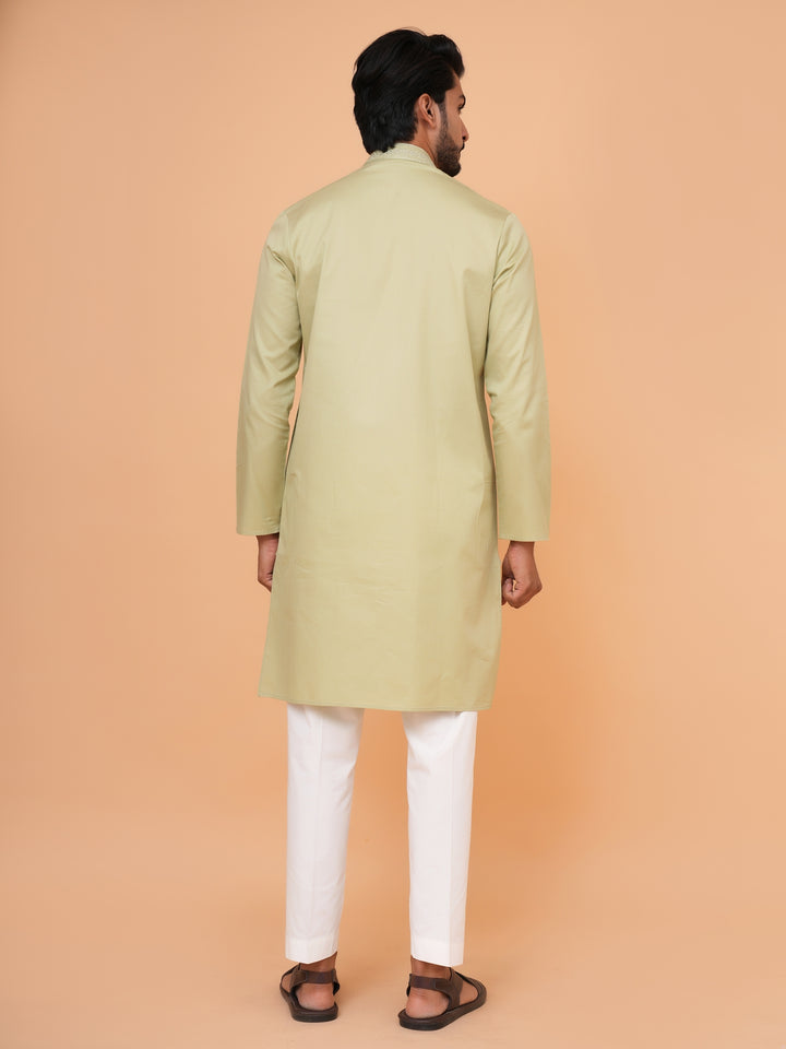 Solid Pista Kurta Set - KM44471-50