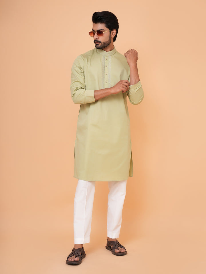 Solid Pista Kurta Set - KM44471-50